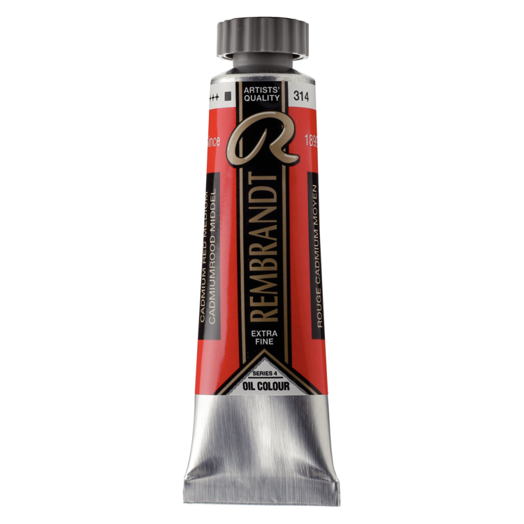 Rembrandt 314 olieverf tube 15ml - cadmium rood middel