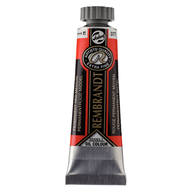 Rembrandt 377 olieverf tube 15ml - permanent rood middel