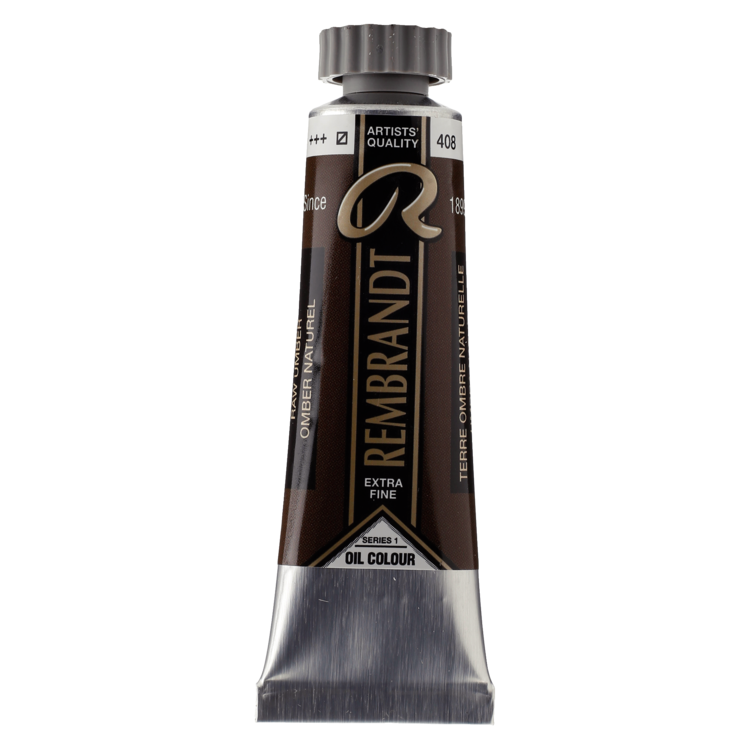 Rembrandt 408 olieverf tube 15ml - omber naturel