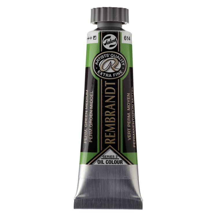 Rembrandt 614 olieverf tube 15ml - permanent groen middel