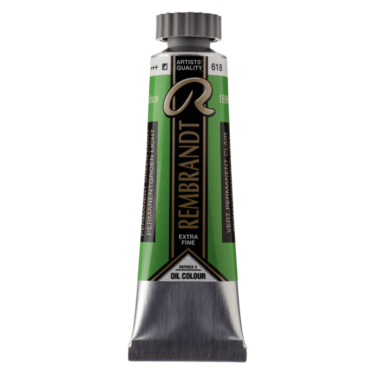 Rembrandt 618 olieverf tube 15ml - permanent groen licht