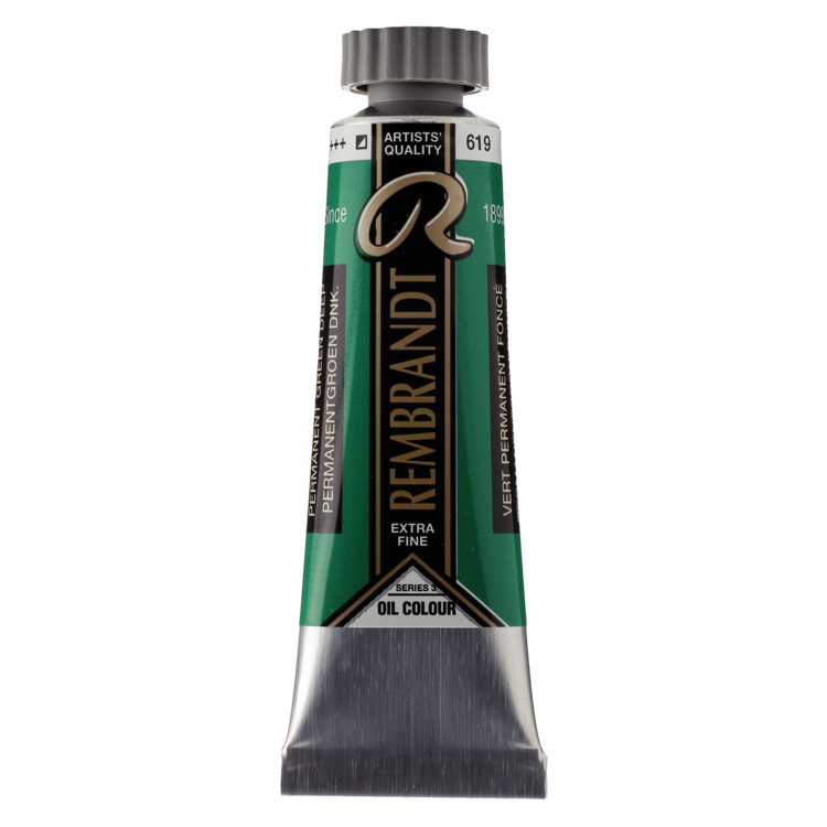 Rembrandt 619 olieverf tube 15ml - permanent groen donker
