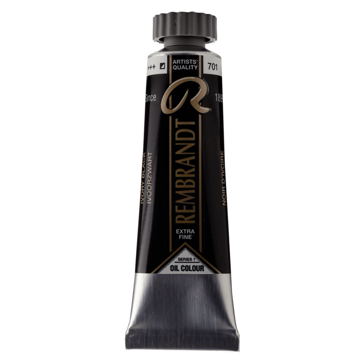 Rembrandt 701 olieverf tube 15ml - ivoorzwart