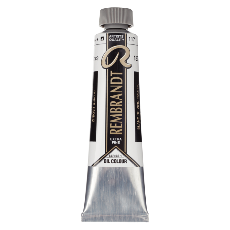 Rembrandt 117 olieverf tube 40ml - zinkwit (lijnolie)