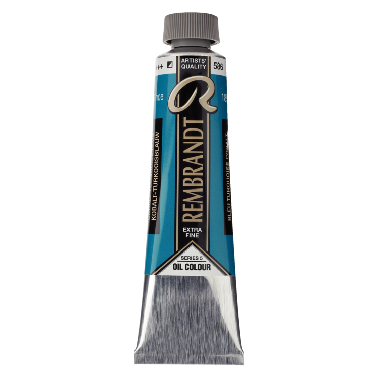 Rembrandt 586 olieverf tube 40ml - kobalt turkooisblauw