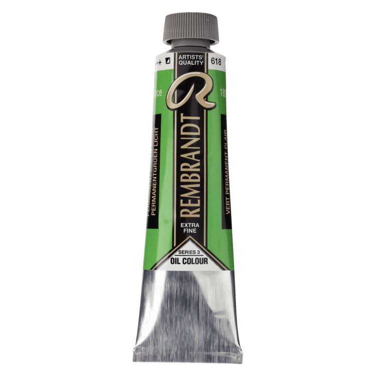 Rembrandt 618 olieverf tube 40ml - permanent groen licht
