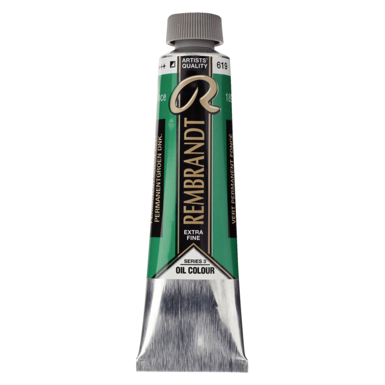 Rembrandt 619 olieverf tube 40ml - permanent groen donker