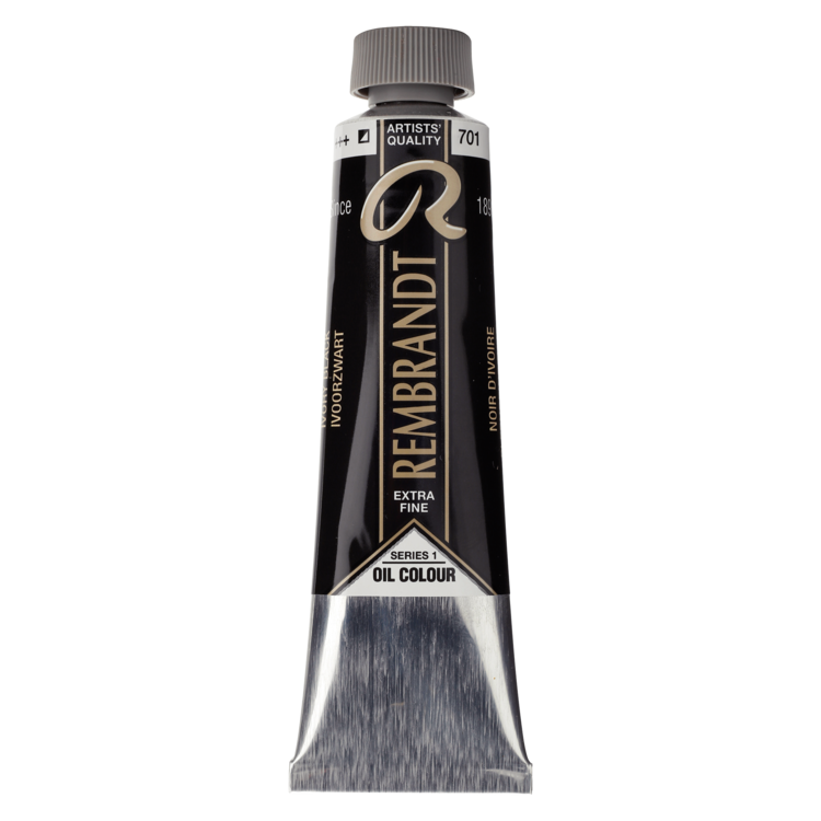 Rembrandt 701 olieverf tube 40ml - ivoorzwart