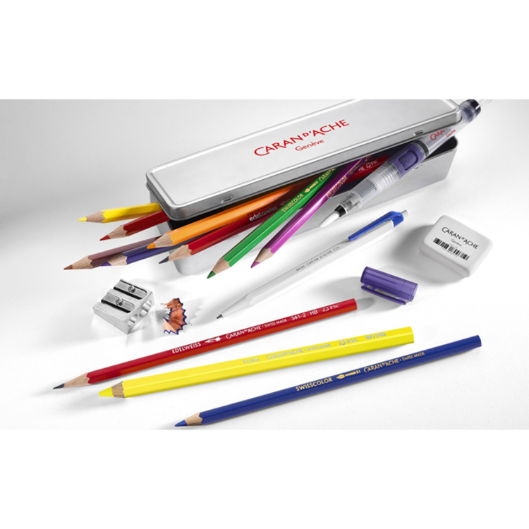 Caran d'Ache potloden / pennen blikje