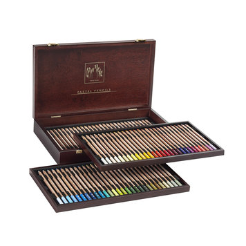 Caran d'Ache pastelpotloden 84 stuks in houten kist