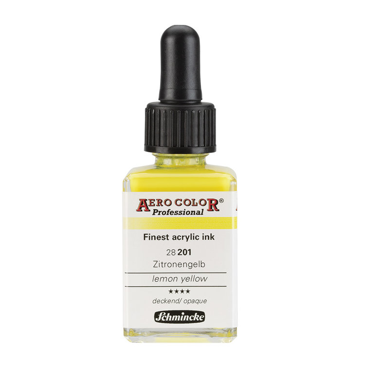Schmincke 201 AERO Color - lemon yellow professional acrylinkt 28ml