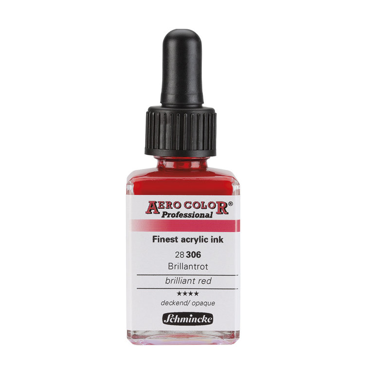 Schmincke 306 AERO Color - brilliant red professional acrylinkt 28ml