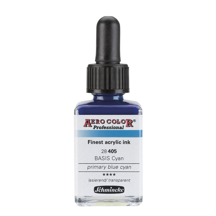 Schmincke 405 AERO Color - primary blue cyan professional acrylinkt 28ml