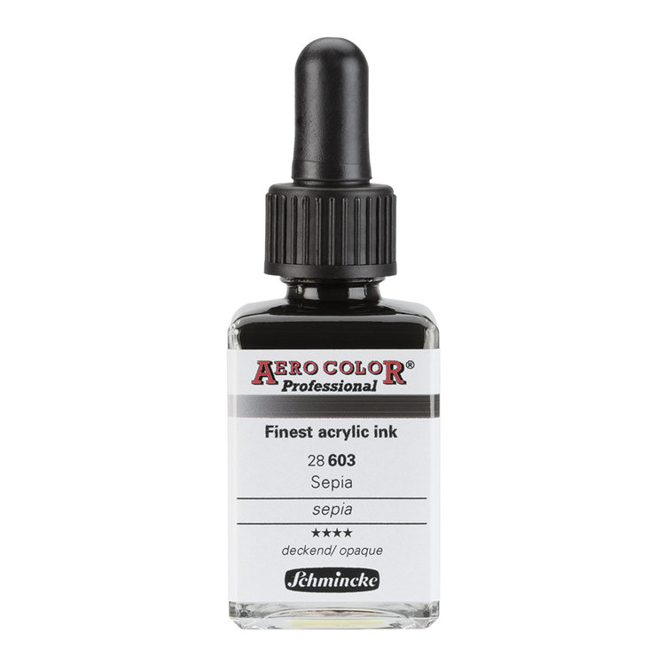 Schmincke 603 AERO Color - sepia professional acrylinkt 28ml