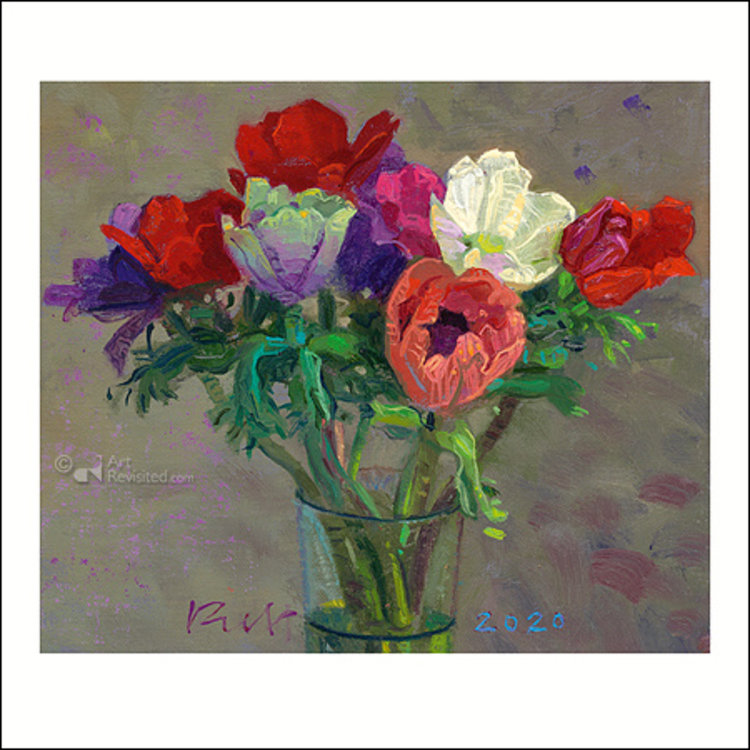 Art Revisited kunstkaart Piet Sebens - Anemonen