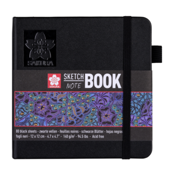 Sakura schetsboek (zwart papier)