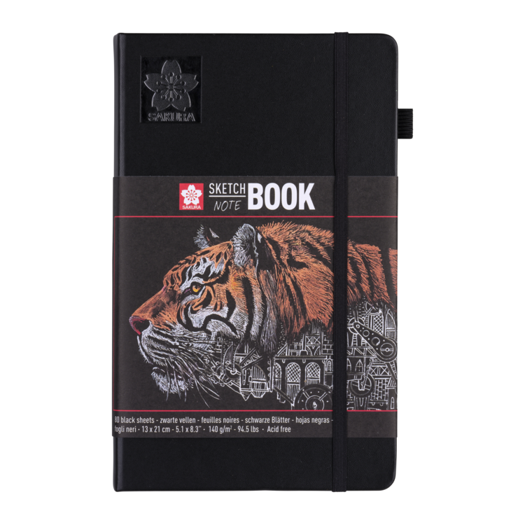 Sakura schetsboek met zwart papier
