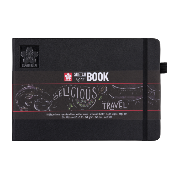 Sakura schetsboek met zwart papier