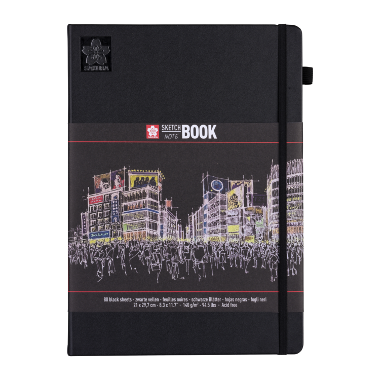 Sakura schetsboek (zwart papier)