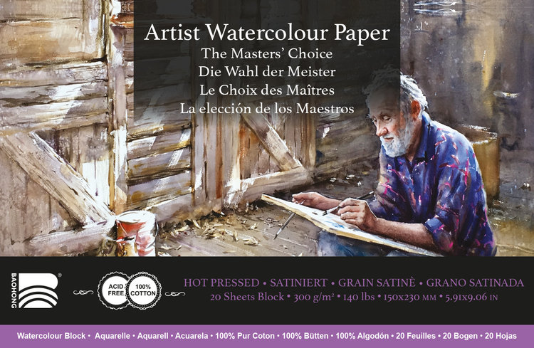 Baohong The Masters' Choice Artist aquarelpapier hot pressed