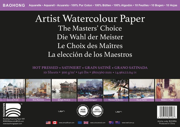 Baohong The Masters' Choice Artist aquarelpapier 38x56 cm (10 vel)