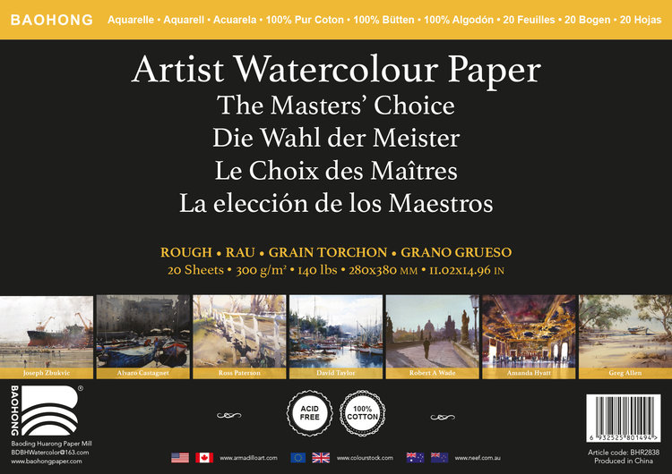 Baohong The Masters' Choice Artist aquarelpapier 28x38 cm (20 vel)
