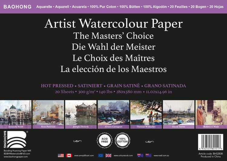 Baohong The Masters' Choice Artist aquarelpapier 28x38 cm (20 vel)