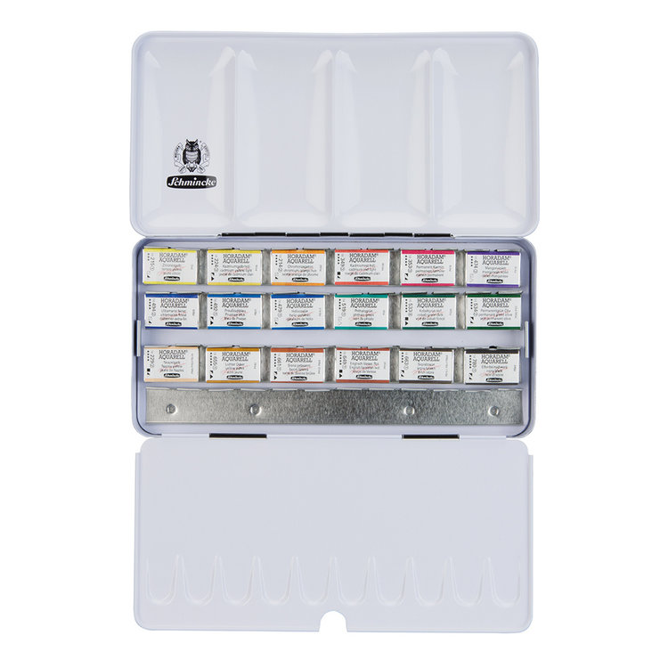 Schmincke (Horadam) blik met 18 hele napjes aquarelverf