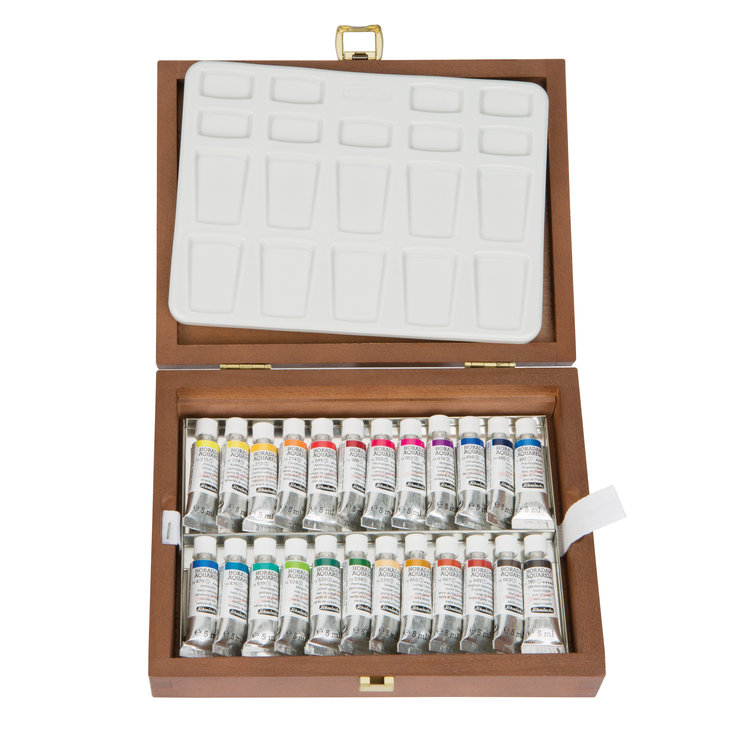 Schmincke (Horadam) kist met 24 tubes aquarelverf 5ml
