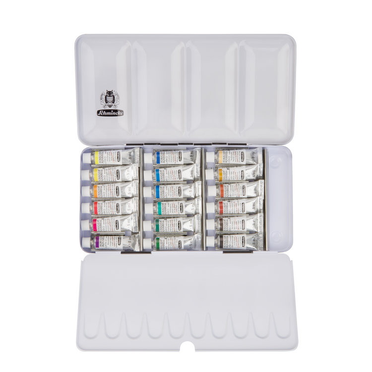 Schmincke (Horadam) blik met 18 tubes aquarelverf 5ml