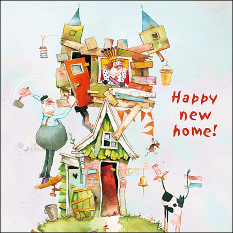 Art Revisited kunstkaart Happy new home ! - Marius van Dokkum