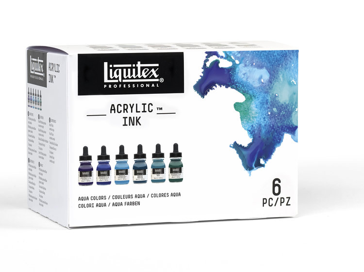 Liquitex 6 flesjes 30ml aqua colors - acrylic ink