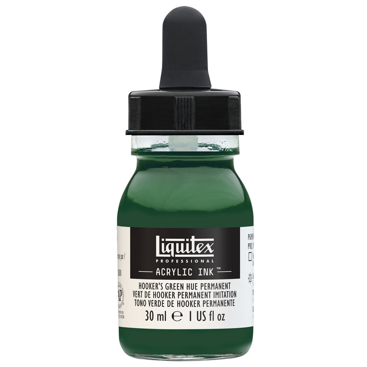 Liquitex acrylinkt flesje met pipet 30ml Hookers green hue permanent