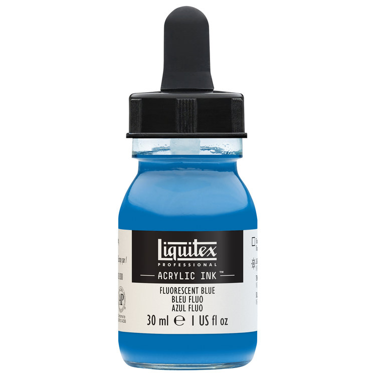 Liquitex acrylinkt flesje met pipet 30ml fluorescent blue