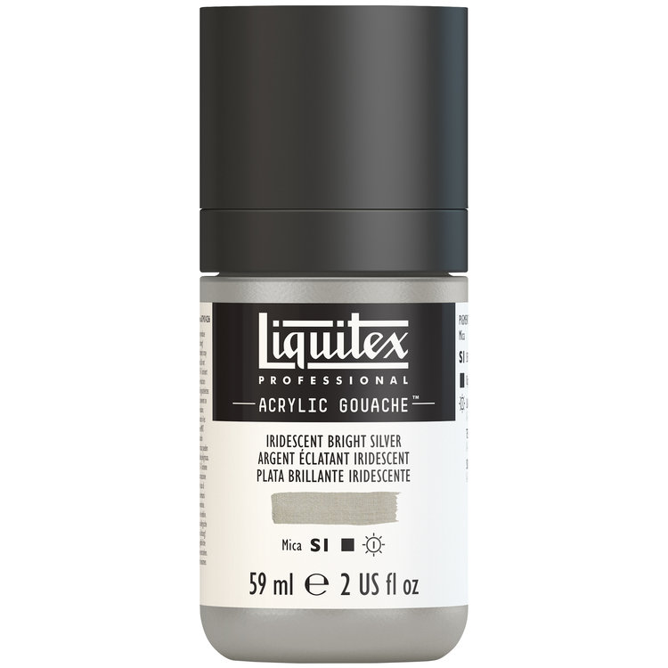 Liquitex 59ml acryl gouache - iridescent bright silver