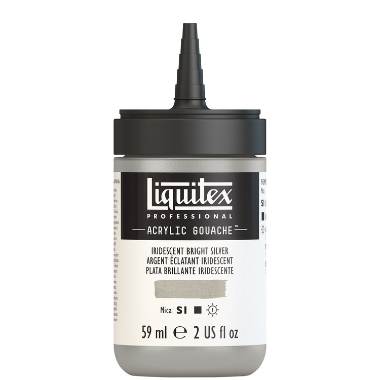 Liquitex 59ml acryl gouache - iridescent bright silver