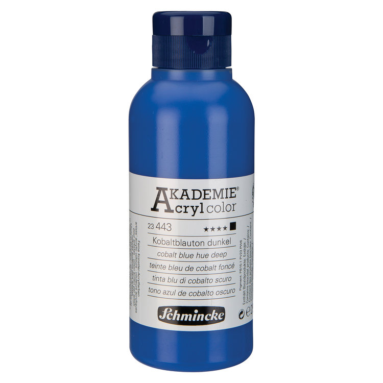 Schmincke 443 cobalt blue hue deep - Akademie acryl pot 250ml