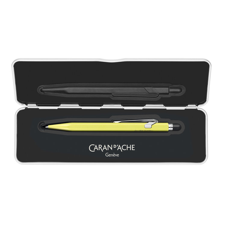 Caran d'Ache (schrijfwaren) balpen (849) Limited Edition in blik neon yellow