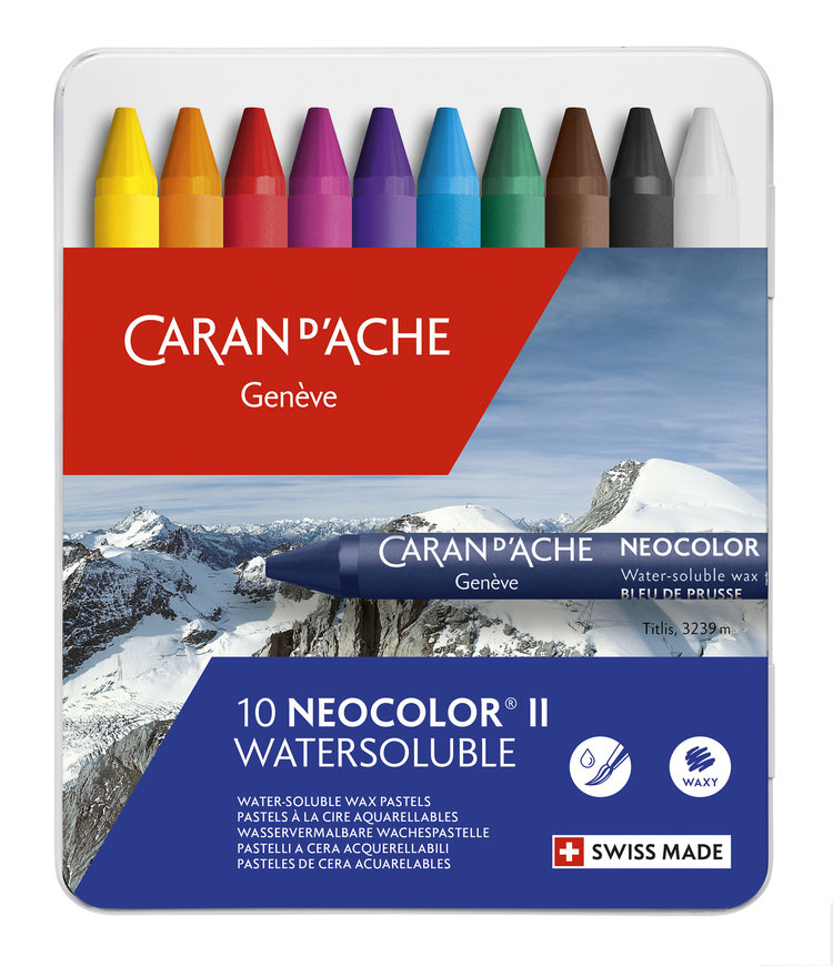 Caran d'Ache NeoColor II in blik - waspastels (wateroplosbaar)