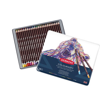 Derwent coloursoft kleurpotloden in blik