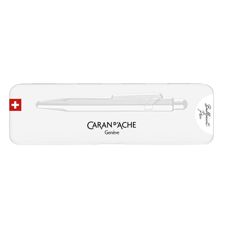 Caran d'Ache (schrijfwaren) balpen 849 wit - basiscollectie in blik