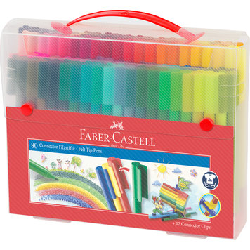Faber Castell viltstiften (80) met connector clips