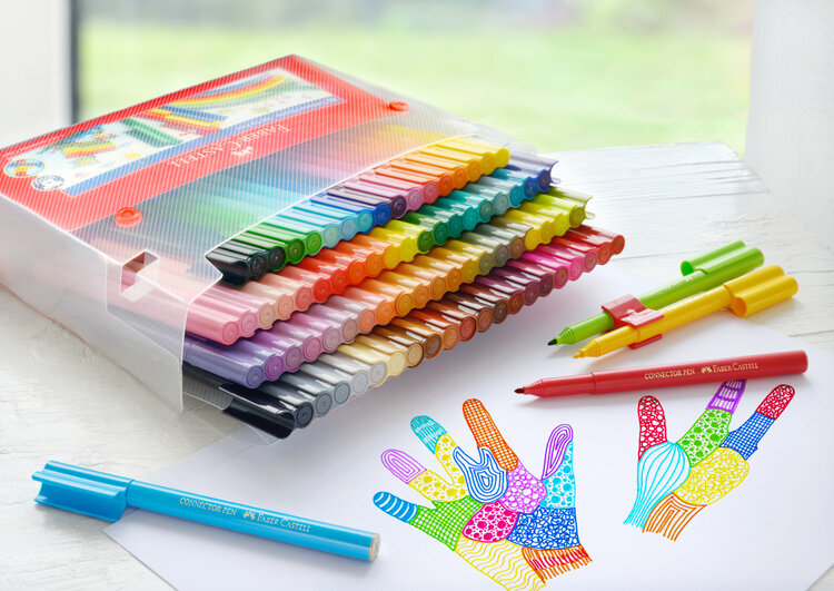Faber Castell viltstiften (80) met connector clips