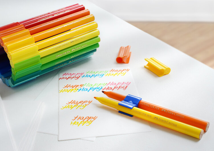 Faber Castell viltstiften (80) met connector clips