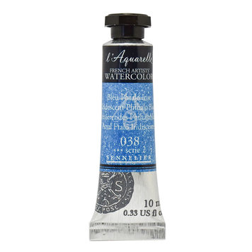Sennelier 038 aquarelverf 10 ml - iridescent phtalo blue