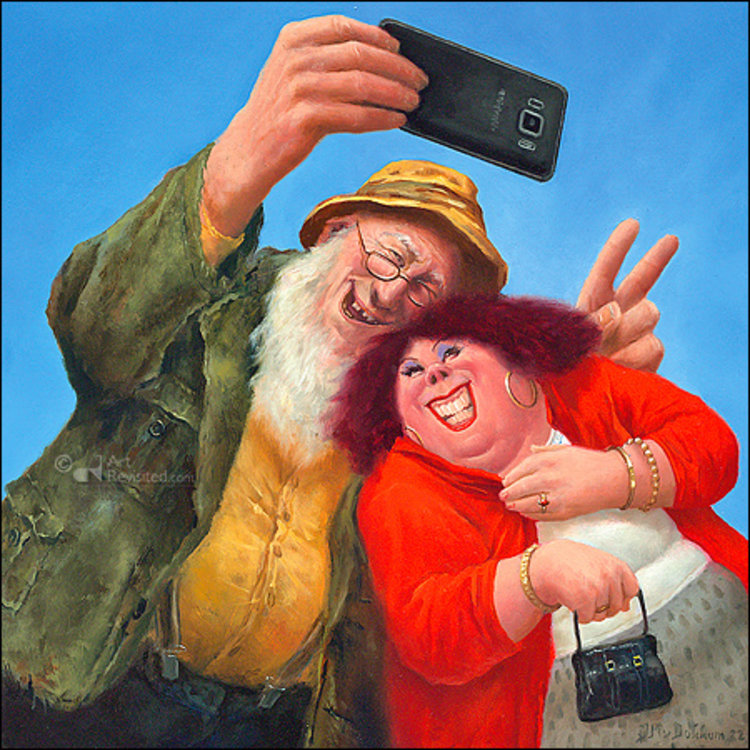 Art Revisited kunstkaart Marius van Dokkum - selfie