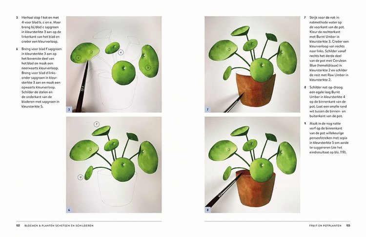 Librero bloemen en planten  schetsen en schilderen - Kyehyun Park