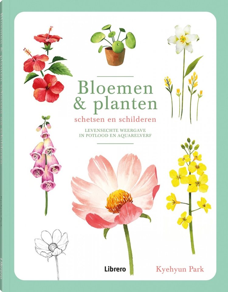 Librero bloemen en planten  schetsen en schilderen - Kyehyun Park