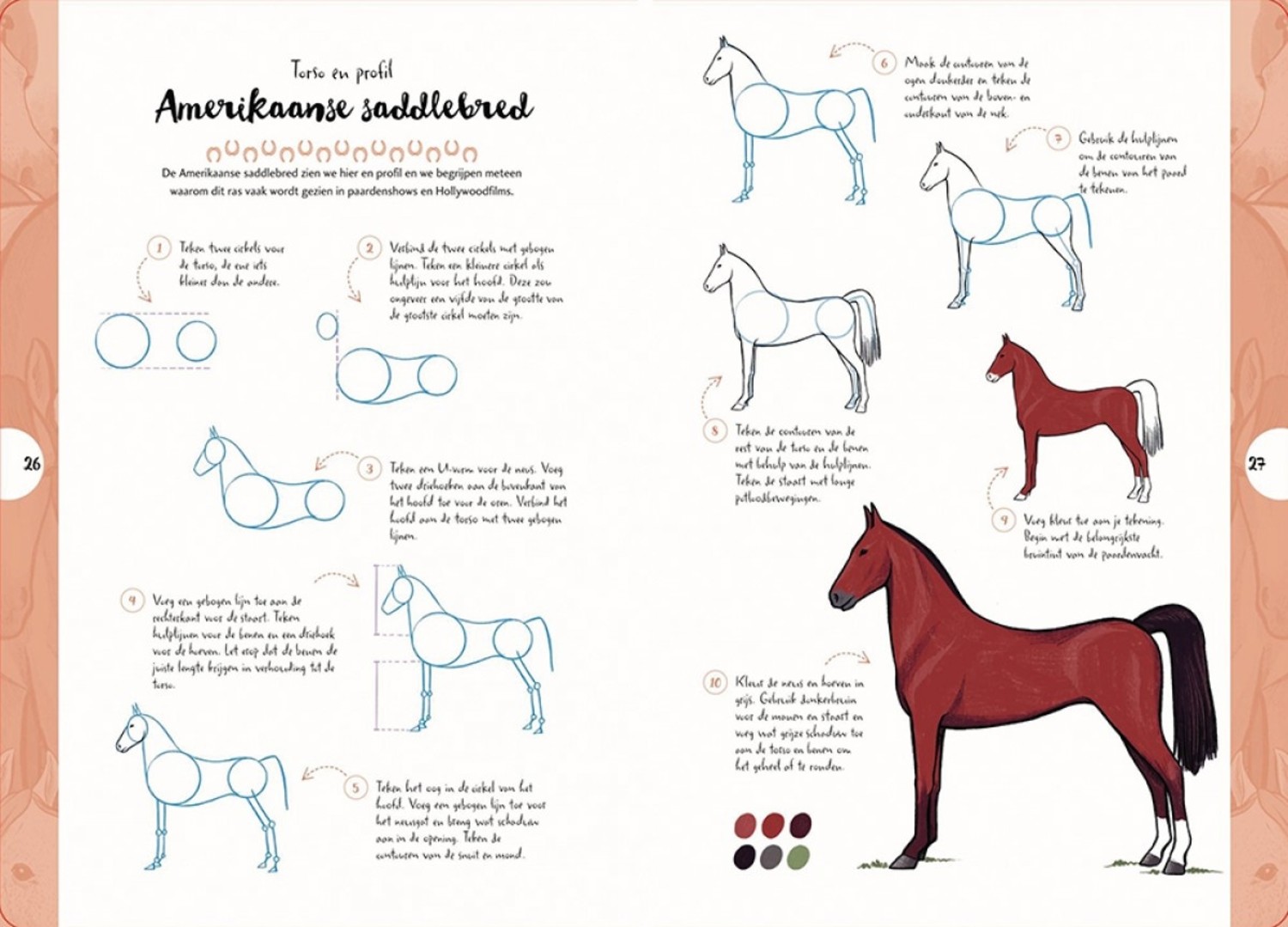 paarden en pony's in 10 stappen - Justine Lecouffe - KaJa Art Material