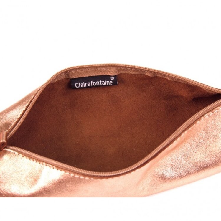Clairefontaine lederen etui Cuirisé met metallic glans